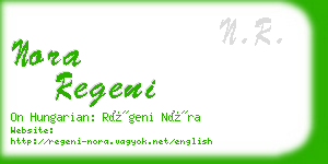 nora regeni business card
